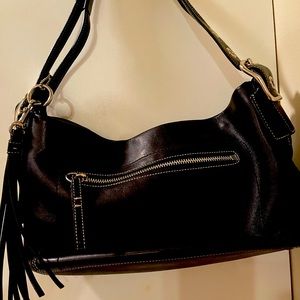 Black coach with silver hardware